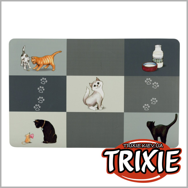ТРИКСИ Украина - Коврик под миску Trixie Place Mat Patchwork (серый 44*28cm)