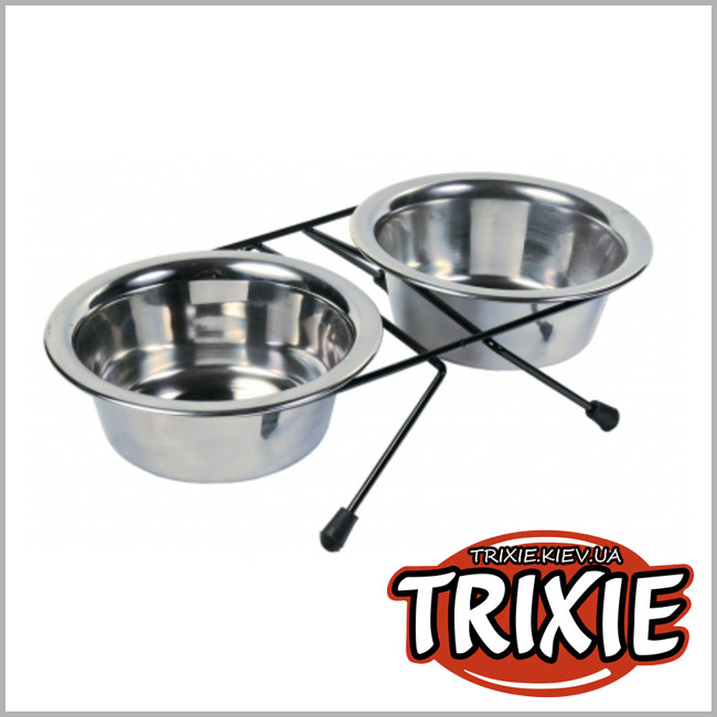 ТРИКСИ Украина - Подставка с мисками для кошек TRIXIE (2 * 0.45 L /ø 12 см)