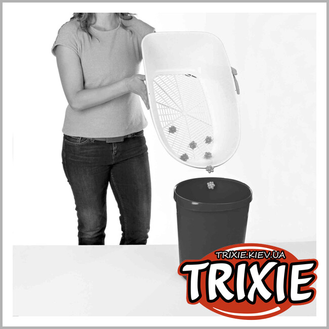 ТРИКСИ Украина - Туалет для кота Berto-TRIXIE XL (рама+сетка, 47 х 26 х 69 см, антрацит/белый)