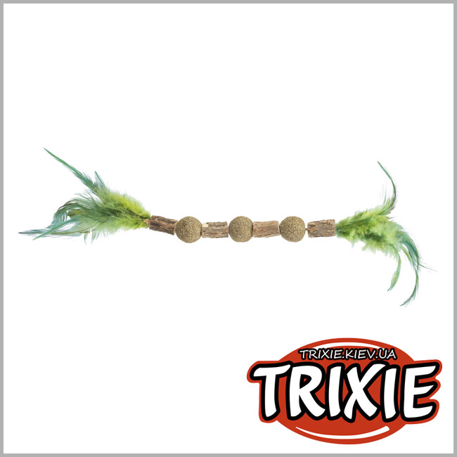 ТРИКСИ Украина - Игрушка Trixie 42443 цепочка с мататаби и перьями, 38см
