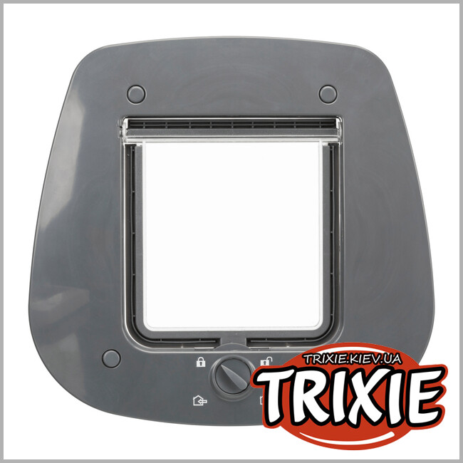 ТРИКСИ Украина - Дверца для кота для стеклянной двери TRIXIE (4 позиции, 27х26 см, серый)