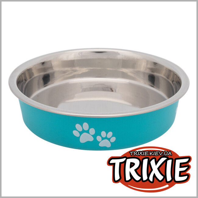ТРИКСИ Украина - Миска нескользящая металл для коротконосых котов TRIXIE (0.25л / 13см цвета разные)