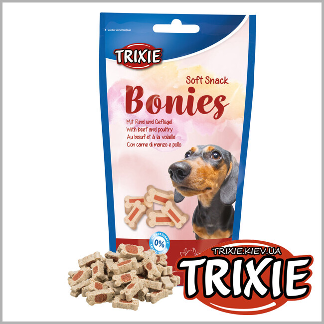 ТРИКСИ Украина - Лакомство для собак Trixie 31491 Soft Snack Bonies из говядина и птица 75г