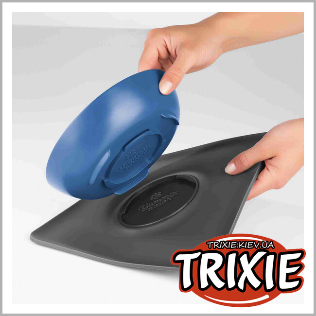 ТРИКСИ Украина - Миска с ковриком Yummynator-TRIXIE (850мл/24х24см,синий/серый)