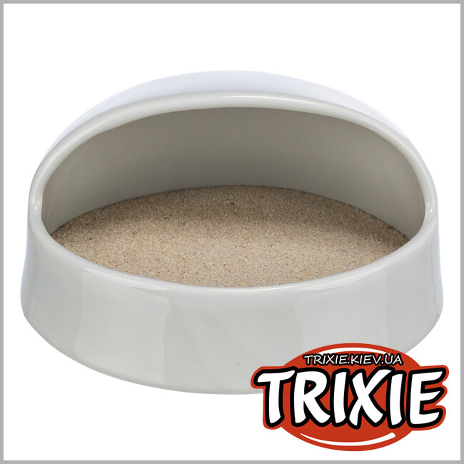 ТРИКСИ Украина - Ванна Trixie 63009 для песка для дегу/хомяков (керамика), 20х10х16см, серый