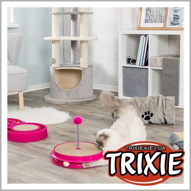 ТРИКСИ Украина - Игрушка для кота TRIXIE Scratch & Catch с драпаком (35х7 см, розовый)