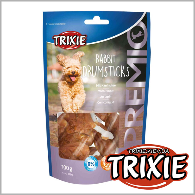 ТРИКСИ Украина - Лакомство для собак Trixie 31546 PREMIO Rabbit Drumsticks кролик 100г