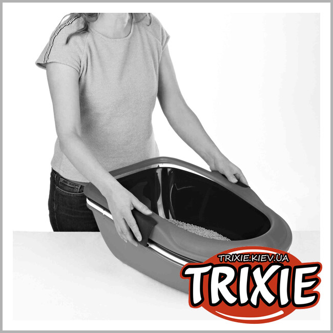 ТРИКСИ Украина - Туалет для кота Berto-TRIXIE XL (рама+сетка, 47 х 26 х 69 см, антрацит/белый)