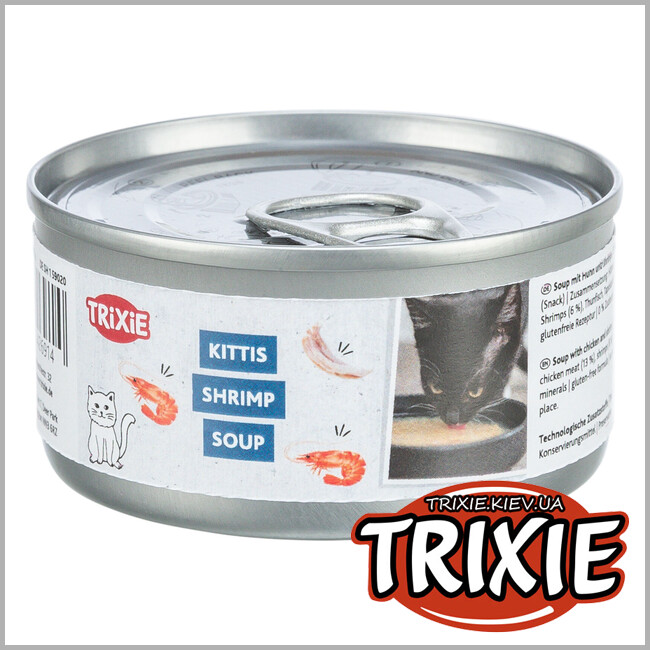 ТРИКСИ Украина - Суп для кошек Trixie "Kittis" с курицей и креветками, 4х80гр