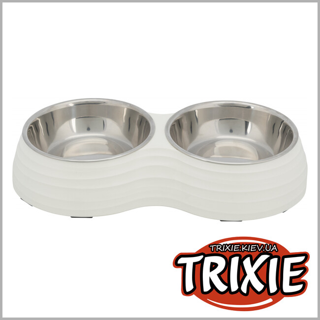 ТРИКСИ Украина - Двойная миска TRIXIE Bowl Set (меламин/металл 2*0.4л / 14см)