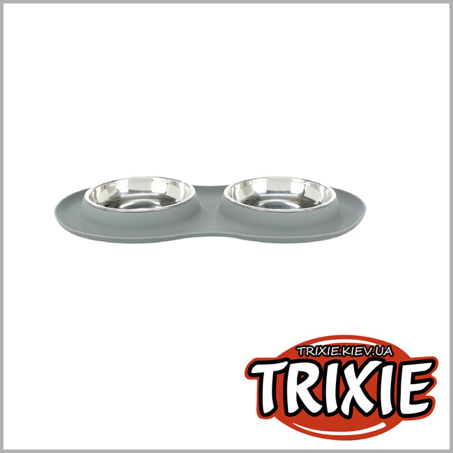 ТРІКСІ Україна - Міски для котів набір нержавіюча сталь Trixie (2*0,3 л/ø 16 см/47*3*26 см)