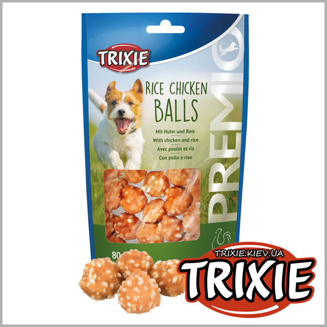 ТРИКСИ Украина - Лакомство для собак Trixie 31701 Rice Chicken Balls рис/курица 80г