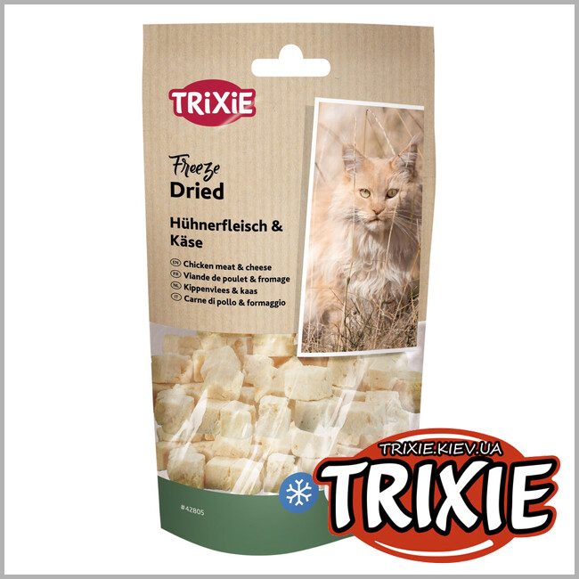 ТРИКСИ Украина - Сублимированное мясо для кошек Trixie 42805 "Freeze Dried" (курица/творог), 25гр