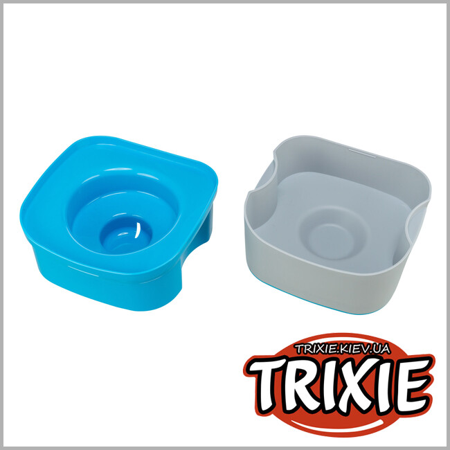 ТРИКСИ Украина - Миска для путешествий Trixie 24601 "Strong", 21х11х21см, темно-серый/петроль