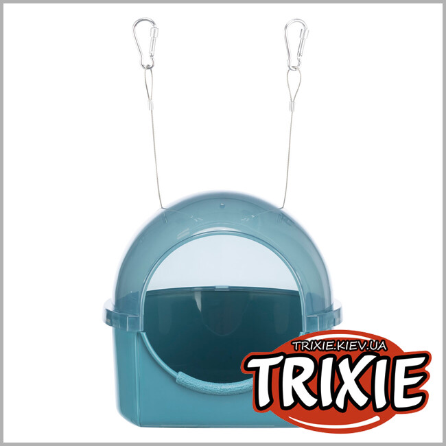 ТРИКСИ Украина - Купальня-домик для птиц Trixie 54036, круглая, 15х16х17см, (синий пластик)