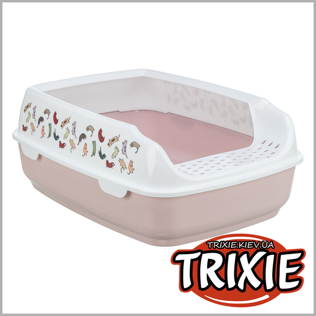 ТРИКСИ Украина - Туалет для кота Trixie 40399 "Delio" с высоким бортиком, 38х20х50см, сиреневый/белый