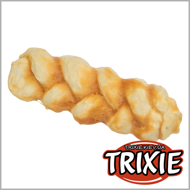 ТРИКСИ Украина - Denta Fun жевательная плетеная коса для собак Trixie 31148 (коллаген/курица), 13см 65гр