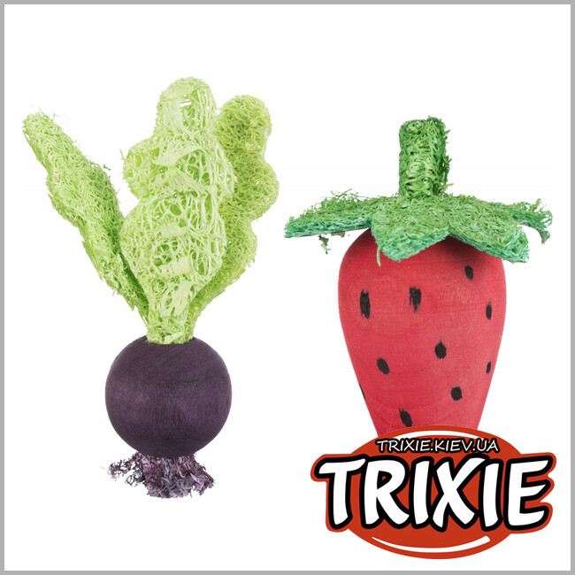 ТРИКСИ Украина - Набор деревянных игрушек Trixie для грызунов ( с люфой 6/9 см )