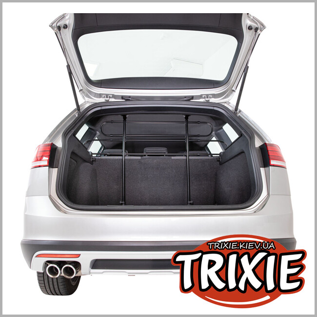 ТРИКСИ Украина - Автомобильная решетка Trixie 1316 в багажник угловая для животных: 85-140см/75-110см, черный