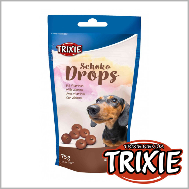 ТРИКСИ Украина - Витамины со вкусом шоколада Trixie Chocolate Drops (без какао 75гр)