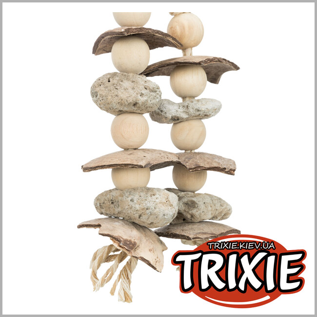 ТРИКСИ Украина - Натуральная игрушка Trixie 58996 для попугаев (кокос/скамья/дерево), 35см