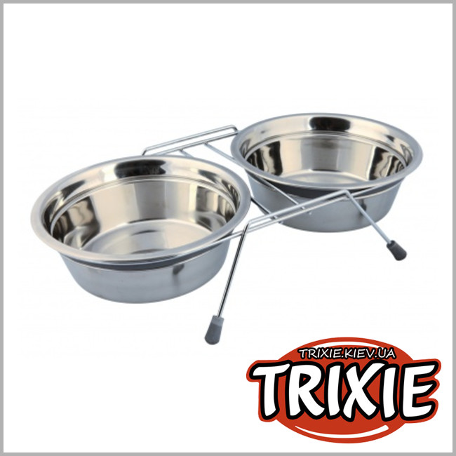 ТРИКСИ Украина - Стояк с 2мя мисками для кошек TRIXIE - Eat on Feet (Размер: 2х1,5л/21см)
