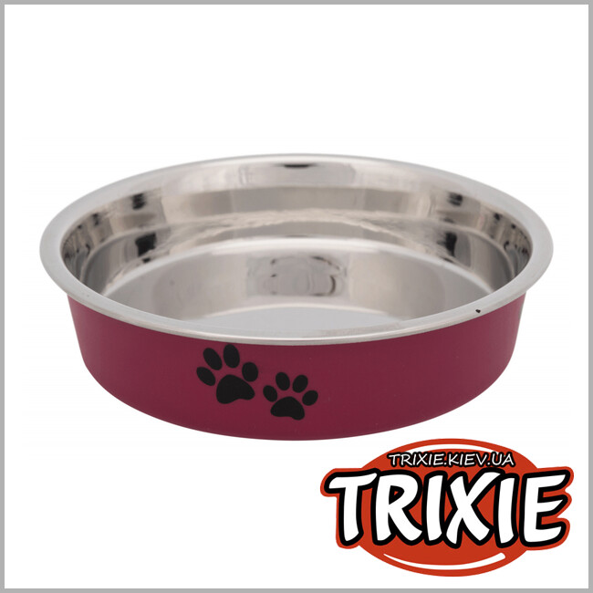 ТРИКСИ Украина - Миска нескользящая металл для коротконосых котов TRIXIE (0.25л / 13см цвета разные)
