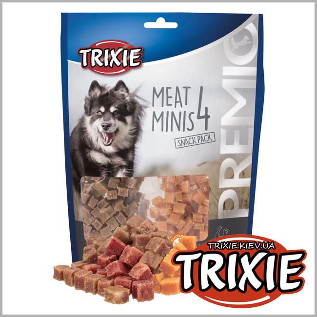 ТРИКСИ Украина - Лакомство для собак Trixie 31852 PREMIO 4 Meat Minis с курицей, уткой, говядиной и бараниной 400г