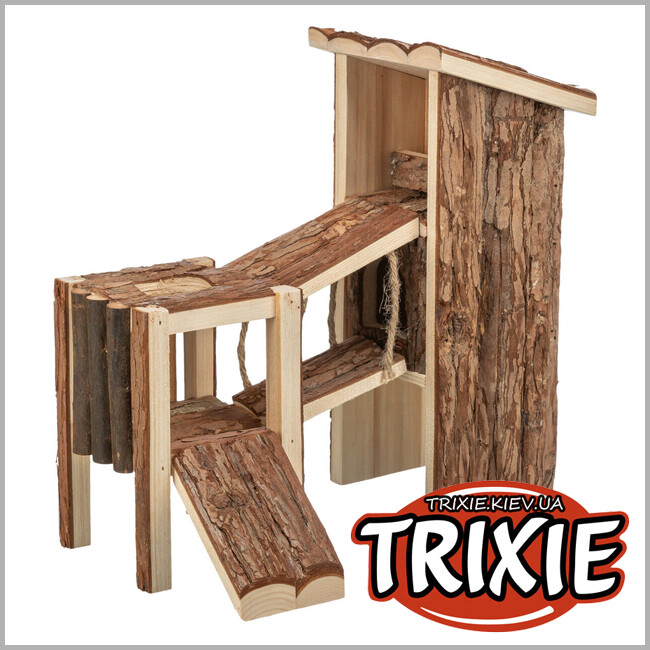ТРИКСИ Украина - Игровая площадка Trixie "Tjorven" для мышей, хомяков (кора), 32х19х29см