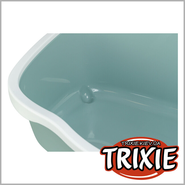 ТРИКСИ Украина - Туалет для кота "Davio" Trixie 40560 с высоким бортиком, 56х26х39см, зеленый/белый