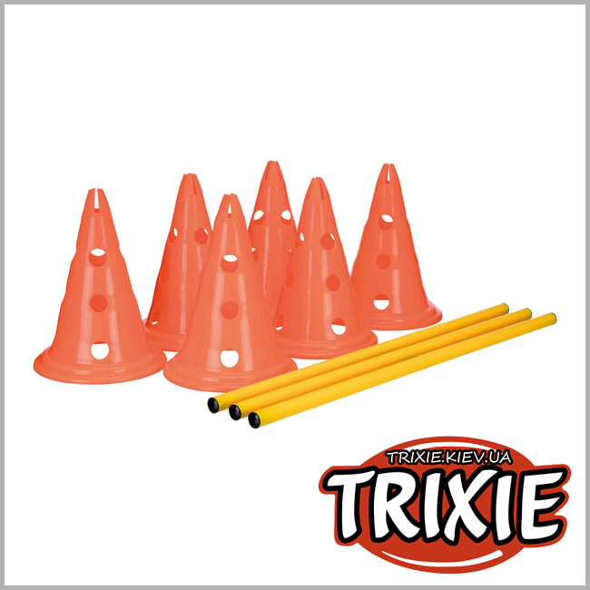 ТРИКСИ Украина - Набор препятствий Dog Activity-TRIXIE (пластик, 23 × 30см/78см, оранж/жёлтый)