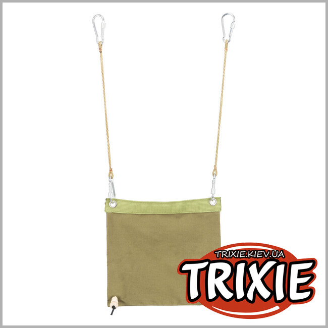 ТРИКСИ Украина - Подвесная палатка Trixie 58998 для птиц (хлопок/дерево), 16х18х20см, зеленый