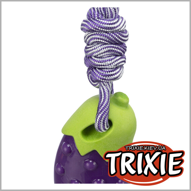 ТРИКСИ Украина - Игрушка баклажан на веревке Trixie 34707, TПГ, 13см/34см
