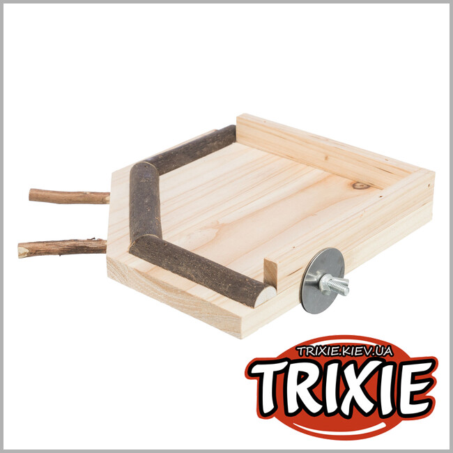ТРИКСИ Украина - Деревянная площадка Trixie 51698 с георгинами в клетку для птиц, 19х19см