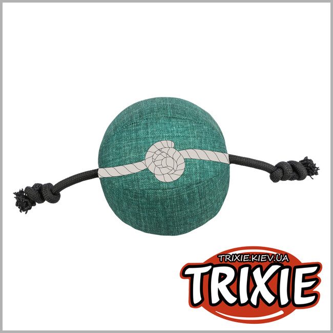 ТРИКСИ Украина - Мяч CityStyle с веревкой Trixie 34725 (ткань/веревка), переделан, 14х34см