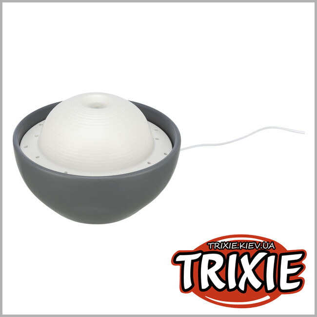 ТРИКСИ Украина - Фонтан для собак Trixie 24448 Vital Dome керамический 1,5л 20х10х20 см серо-белый