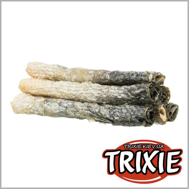 ТРИКСИ Украина - Вкусности кожа лосося для собак Trixie 31576 12,5 см, 6 шт./70 г