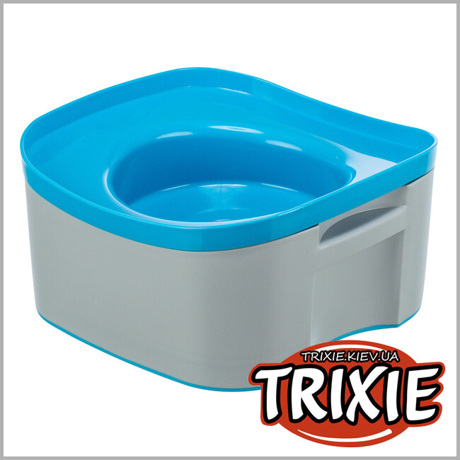 ТРИКСИ Украина - Миска для путешествий Trixie 24601 "Strong", 21х11х21см, темно-серый/петроль