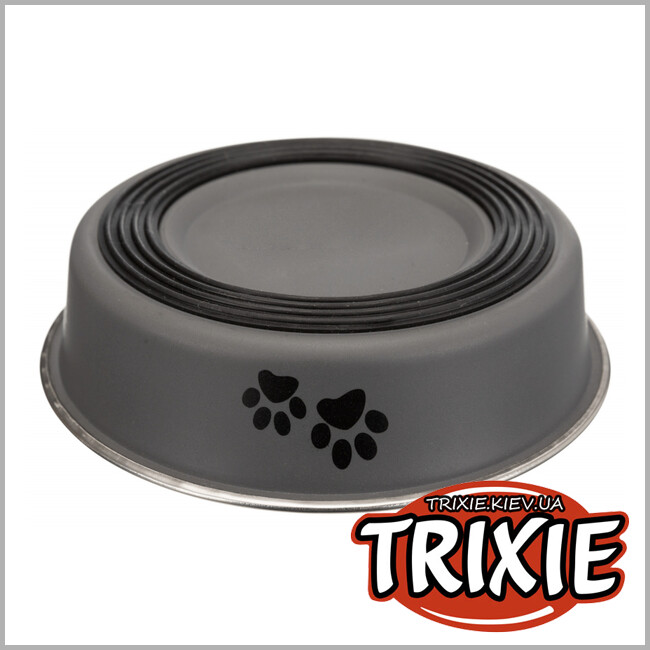 ТРИКСИ Украина - Миска нескользящая металл для коротконосых котов TRIXIE (0.25л / 13см цвета разные)
