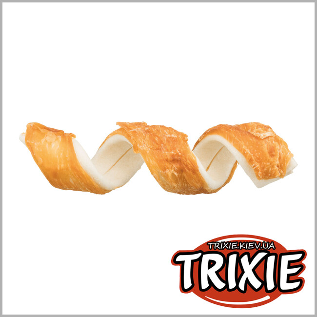 ТРИКСИ Украина - Лакомство для собак Trixie 31473 Chicken Chewing Curls курица 3шт. 15см/110г