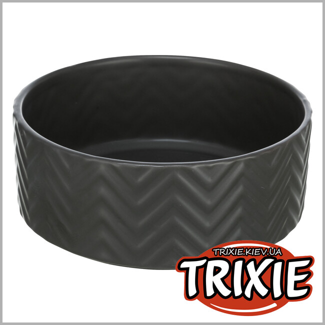 ТРИКСИ Украина - Миска керамическая Trixie Ceramic Bowl (0.9L /16см черный)