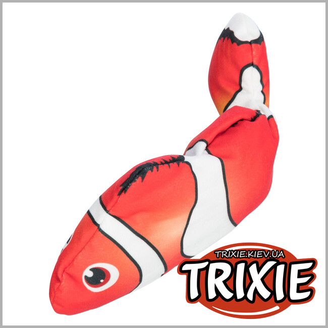 ТРИКСИ Украина - Игрушка Trixie 45824 для кошек Рыба движущаяся ткань кошачья мята 26 см