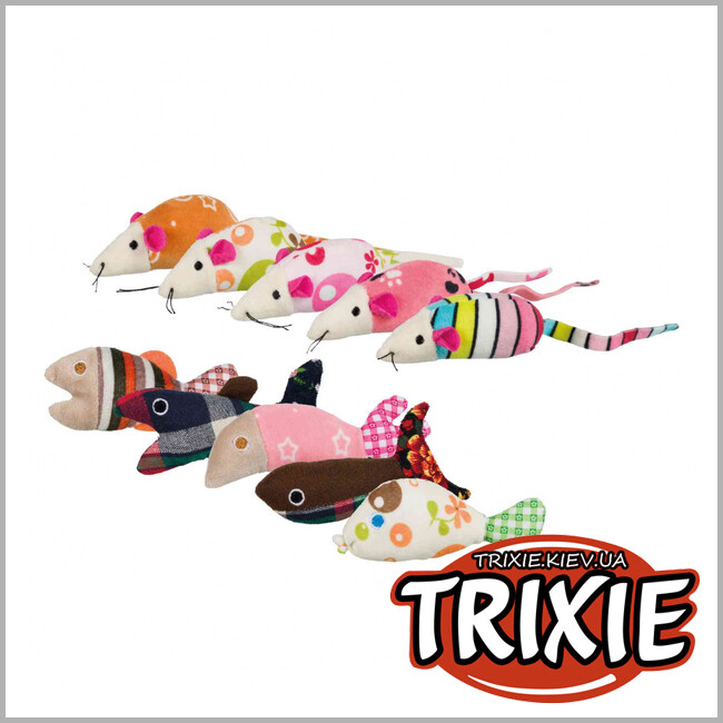 ТРИКСИ Украина - Набор мышек и рыбок TRIXIE (9–12 см,в уп.- 42 шт.)