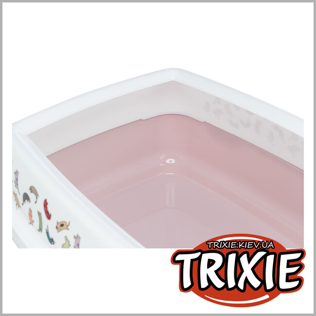 ТРИКСИ Украина - Туалет для кота Trixie 40399 "Delio" с высоким бортиком, 38х20х50см, сиреневый/белый