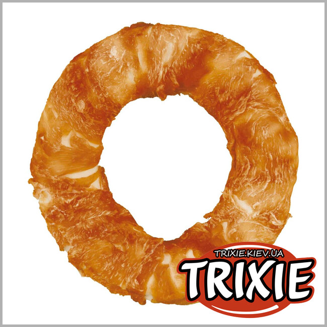 ТРИКСИ Украина - Лакомство для собак Trixie 31331 Denta Fun жевательное кольцо для чистки зубов с курицей 20 см/225г