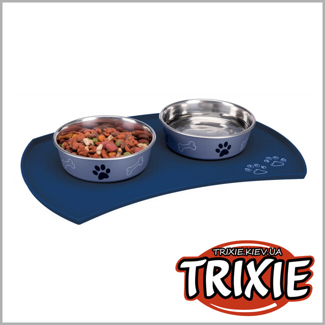 ТРИКСИ Украина - Коврик под миску Trixie Place Mat (силикон 48*27 cм синий)