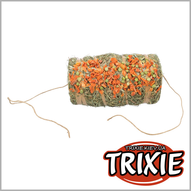 ТРИКСИ Украина - Тюк сена-маятник Trixie 60797 для подвешивания с горохом и морковью, 250гр