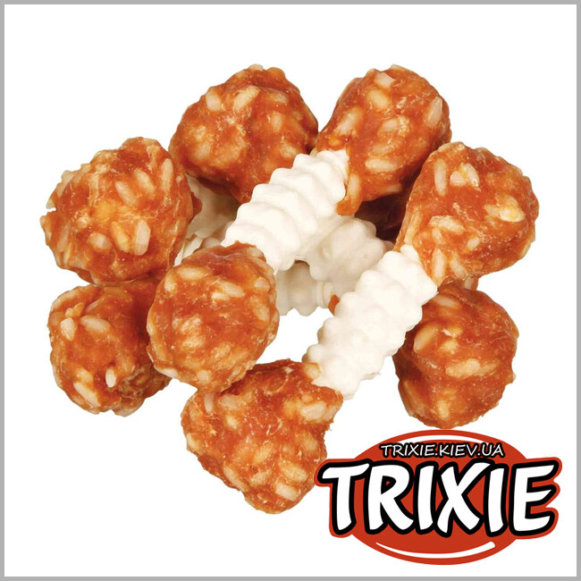 ТРИКСИ Украина - Лакомство для собак Trixie 31342 DENTA fun для чистки зубов курица рис 6шт. 100г