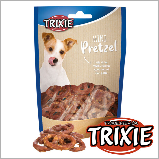 ТРИКСИ Украина - Лакомство для собак Trixie 31656 Mini Pretzels с курицей 100г