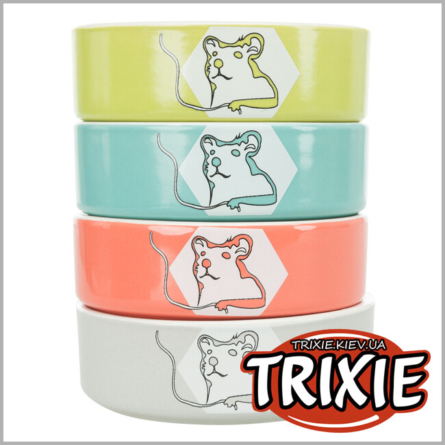 ТРИКСИ Украина - Керамическая миска для грызунов TRIXIE Hello (Размер: 250мл/11см)